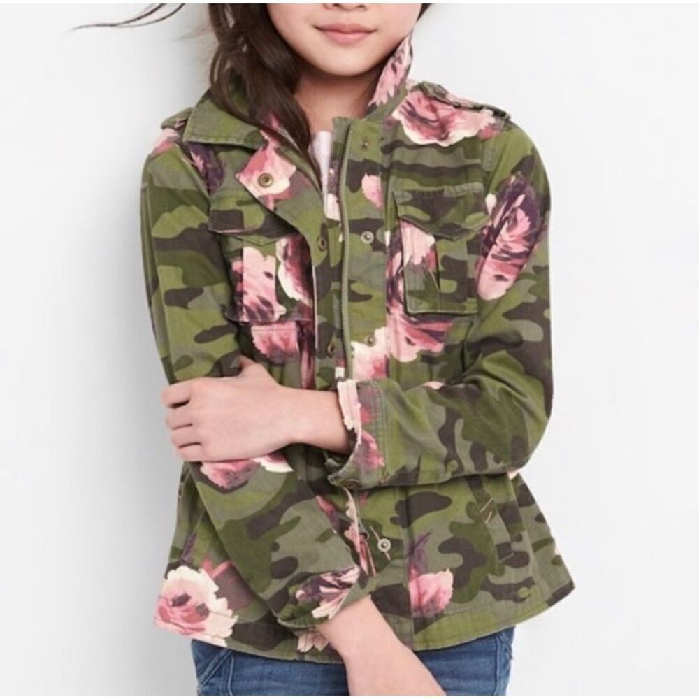 Gap Girls M Floral Camo Jacket